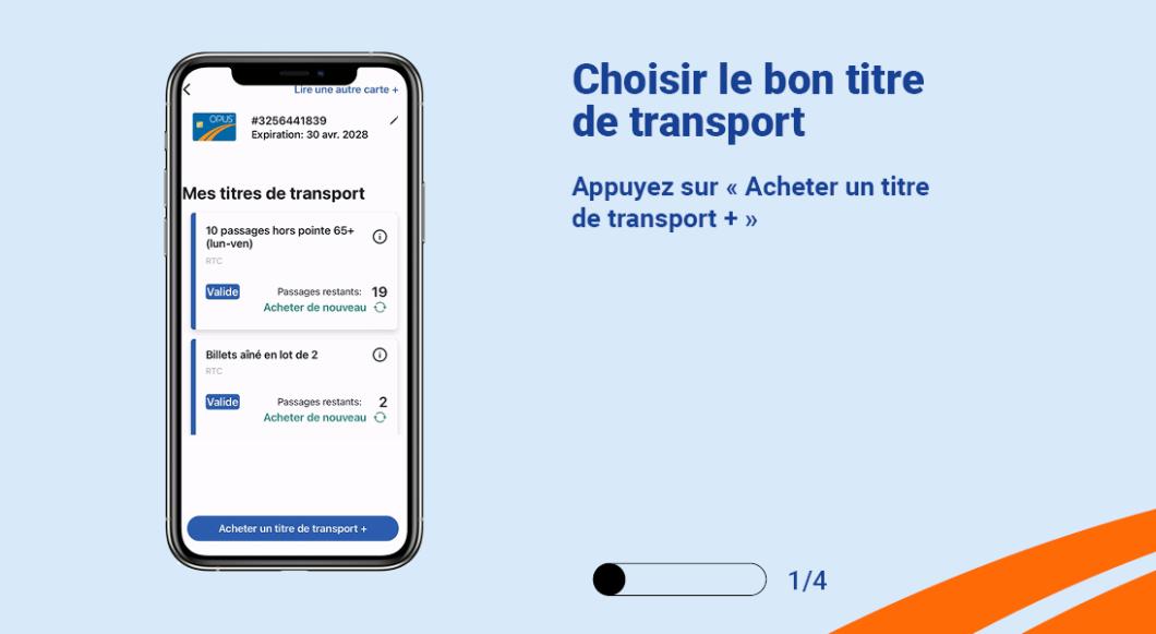 Cliquez sur « Acheter un titre de transport + » 